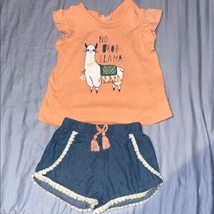 Jessica Simpson Orange and Blue Kids Matching Set